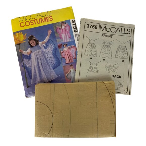 McCalls 3758 Childrens Fairy Costume Sewing Pattern Sizes 2-6 - Picture 3 of 3